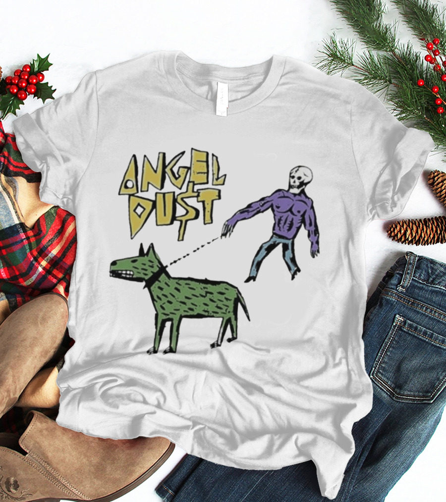Angel Dust Skeleton Walking Dog T-Shirt