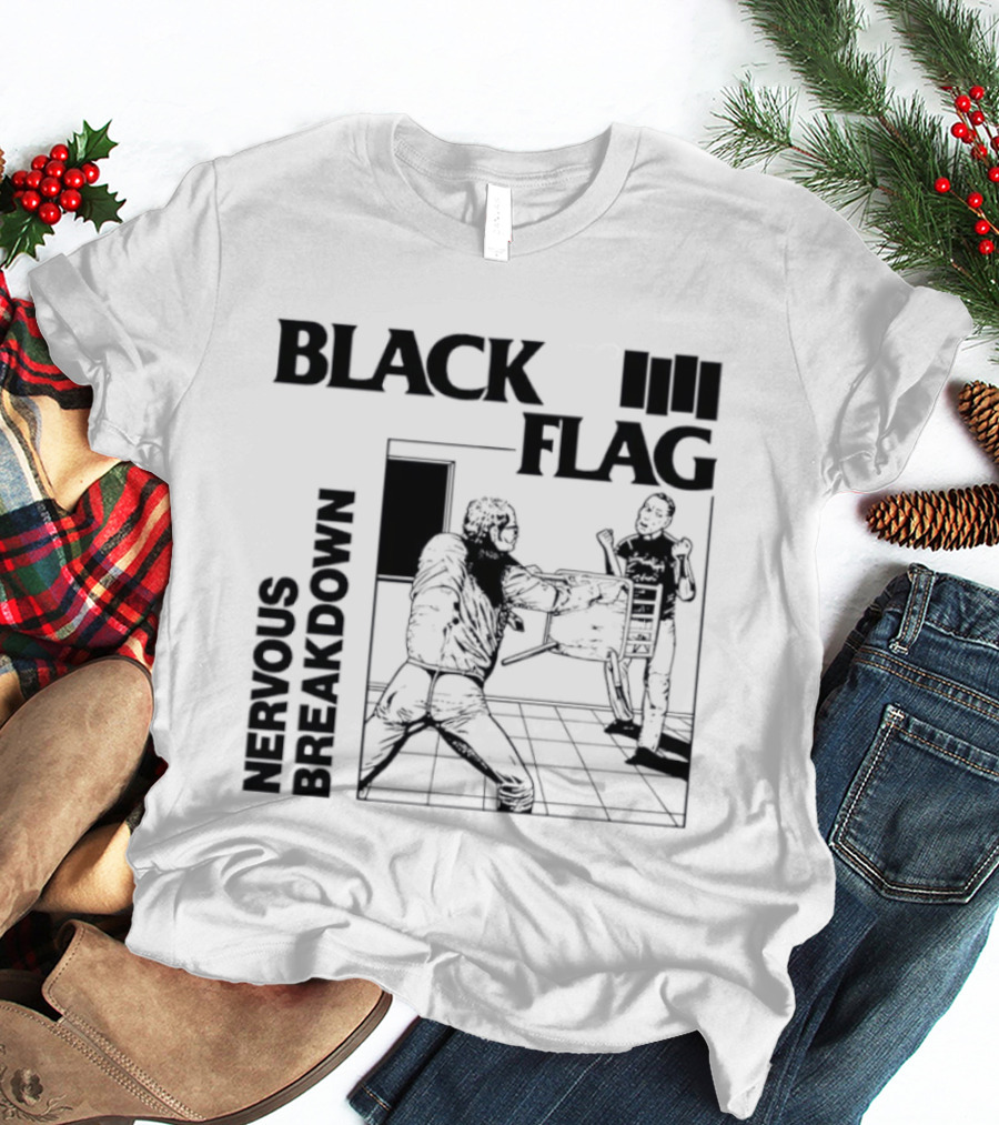 Black Flag Nervous Breakdown Punk Rock Band Iconic Album Cover T-Shirt