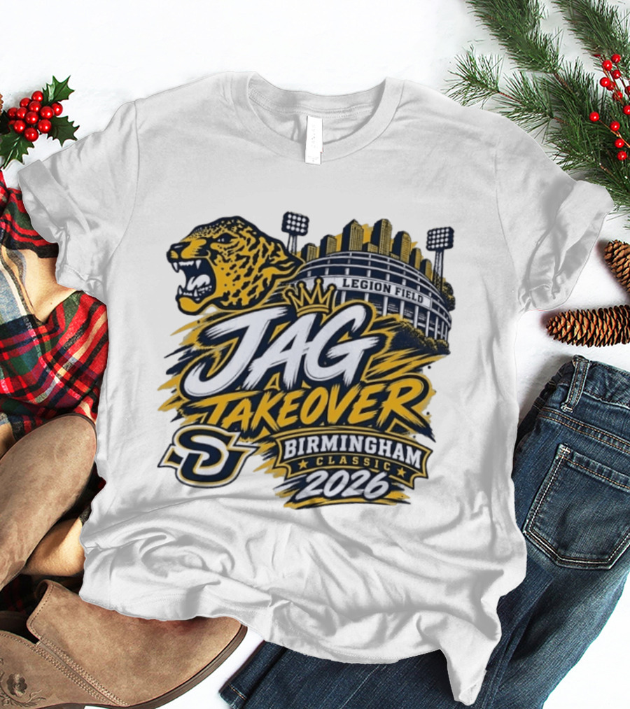 Legion Field Jag Takeover Birmingham Classic 2026 Stadium And Jaguar T-Shirt
