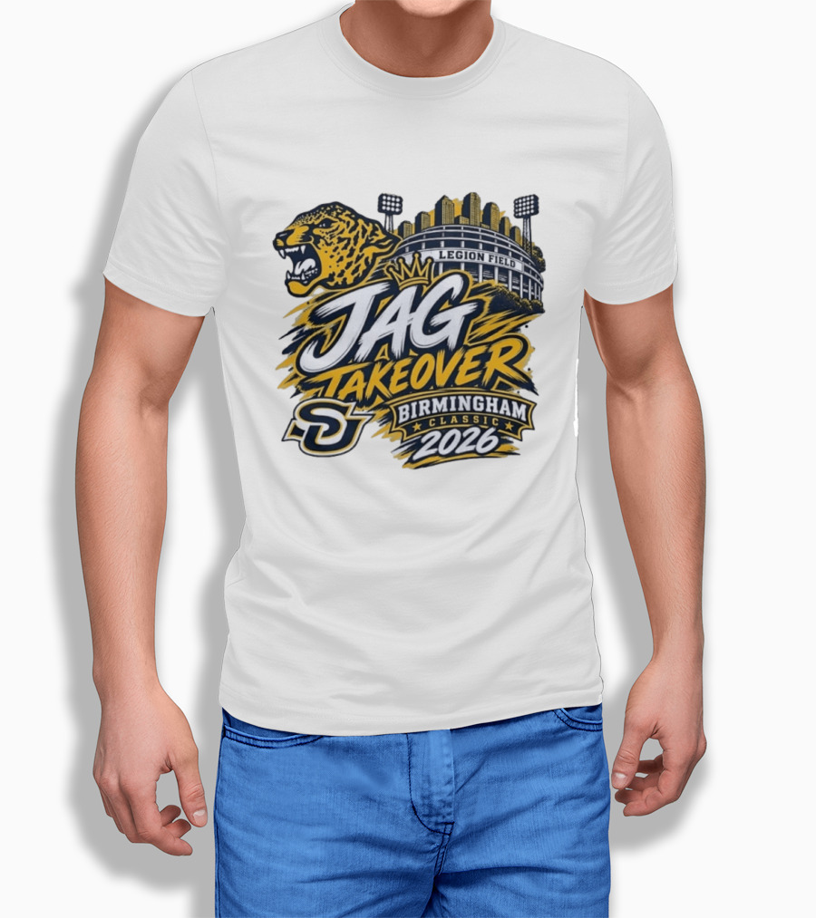 Legion Field Jag Takeover Birmingham Classic 2026 Stadium And Jaguar T-Shirt