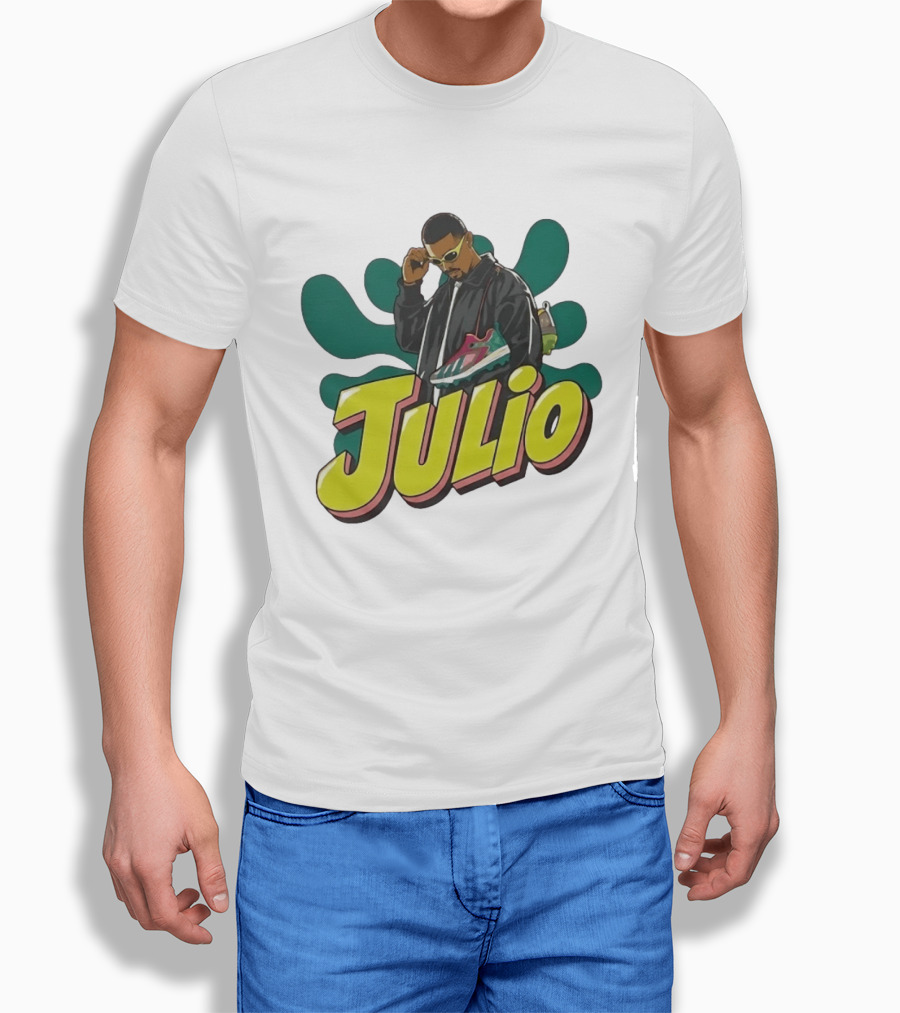 Julio Cool Streetwear Style With Trendy Sneakers T-Shirt