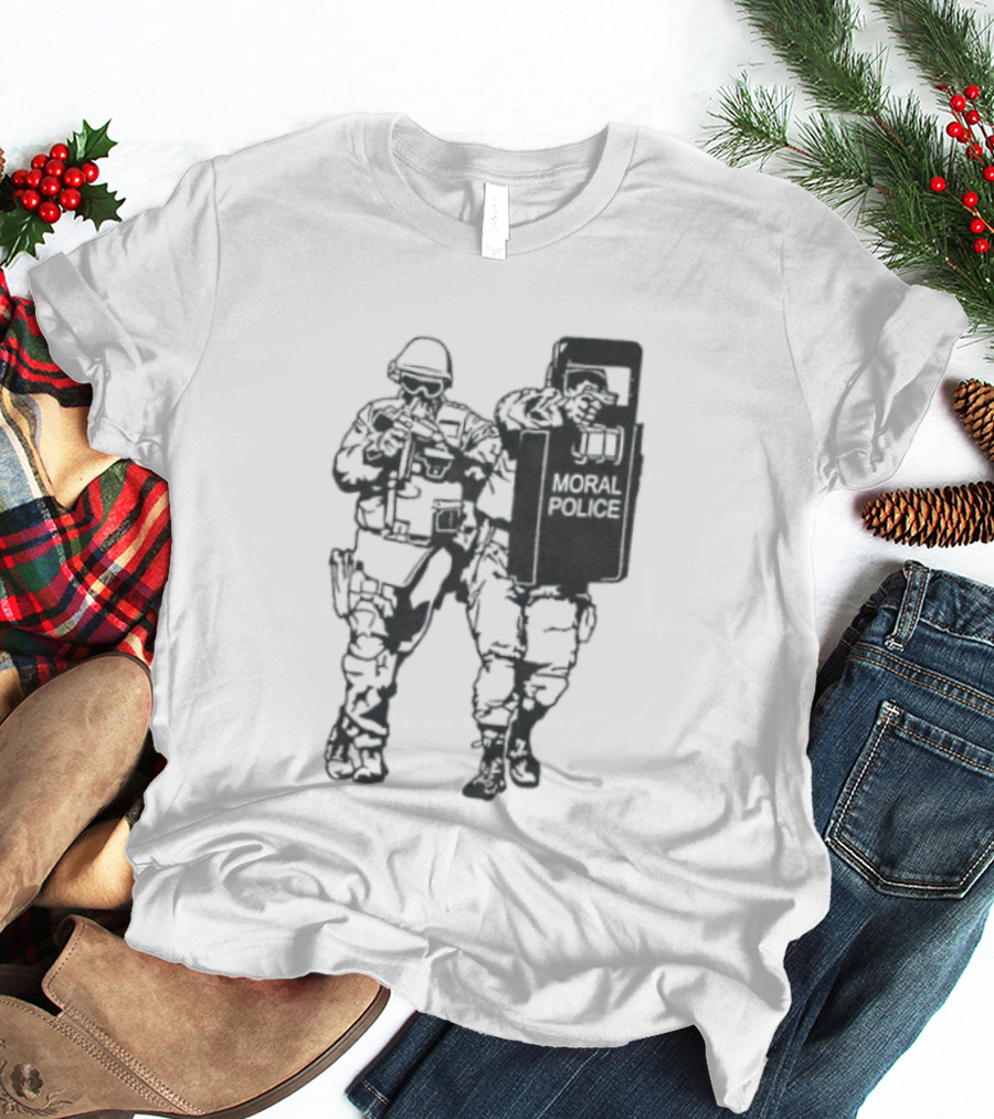 Moral Police Tactical Squad Satire Riot Gear Pose T-Shirt