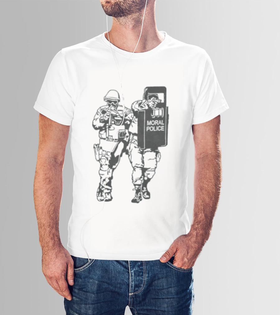 Moral Police Tactical Squad Satire Riot Gear Pose T-Shirt