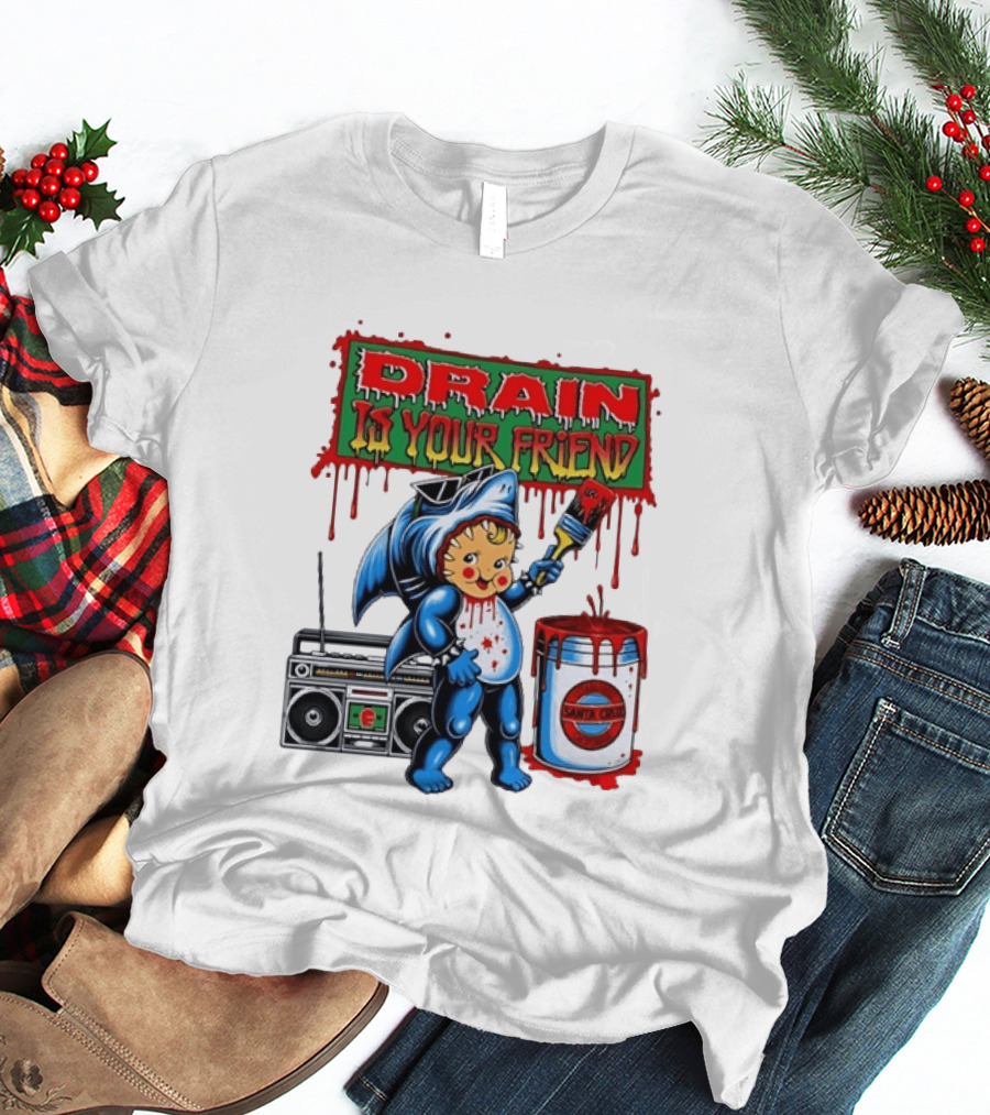Santa Cruz Drain Is Your Friend Shark Baby Boombox T-Shirt