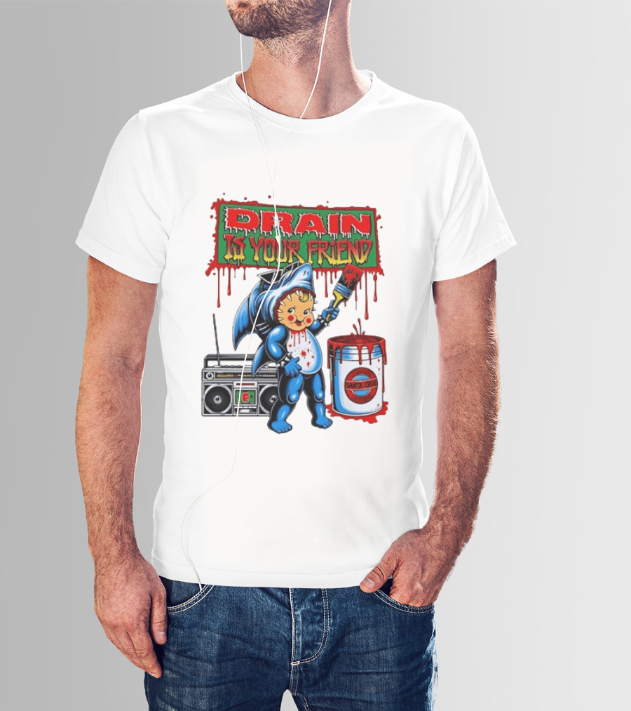 Santa Cruz Drain Is Your Friend Shark Baby Boombox T-Shirt