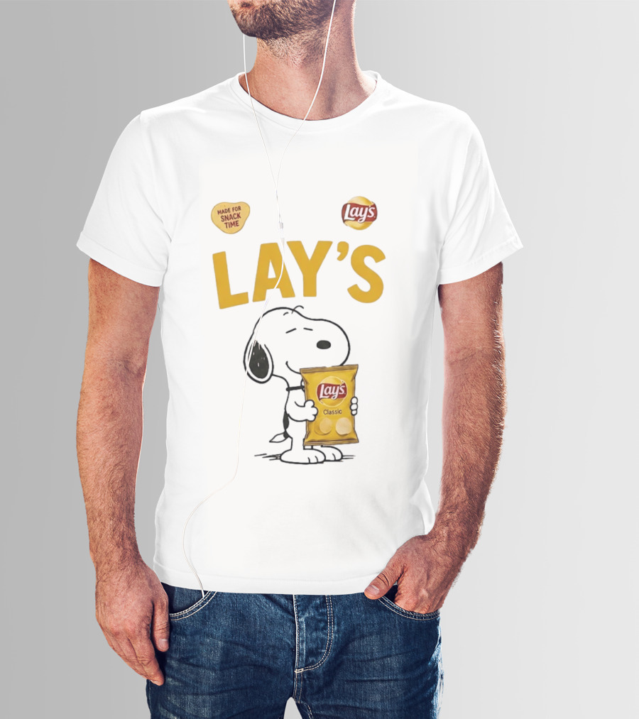 Snoopy Lay's Classic Made For Snack Time Peanuts T-Shirt