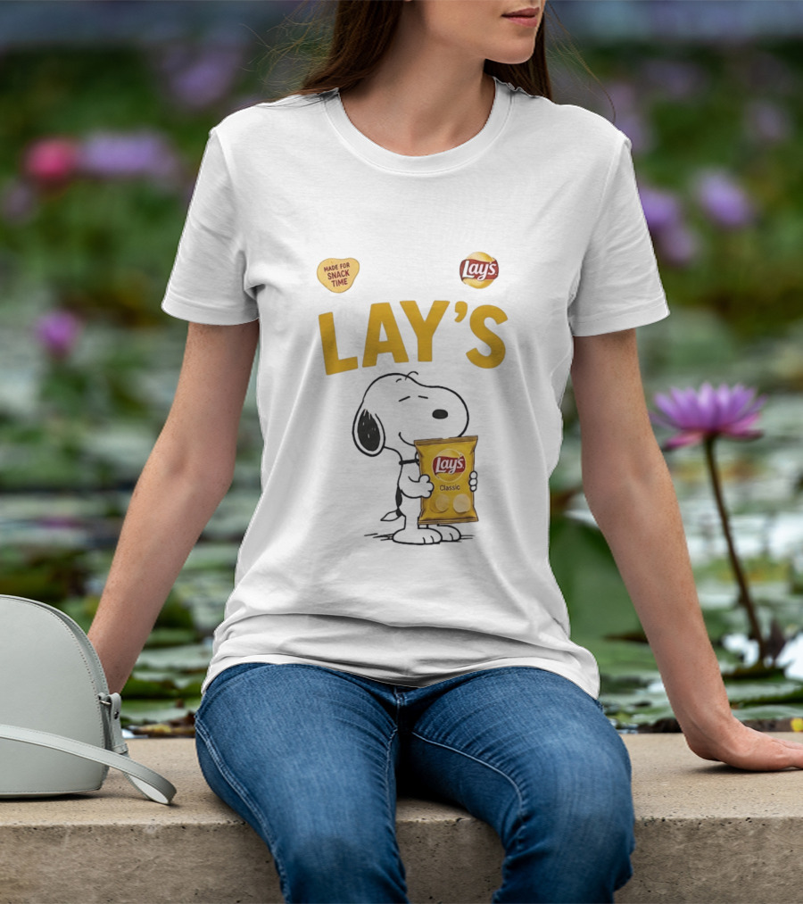 Snoopy Lay's Classic Made For Snack Time Peanuts T-Shirt