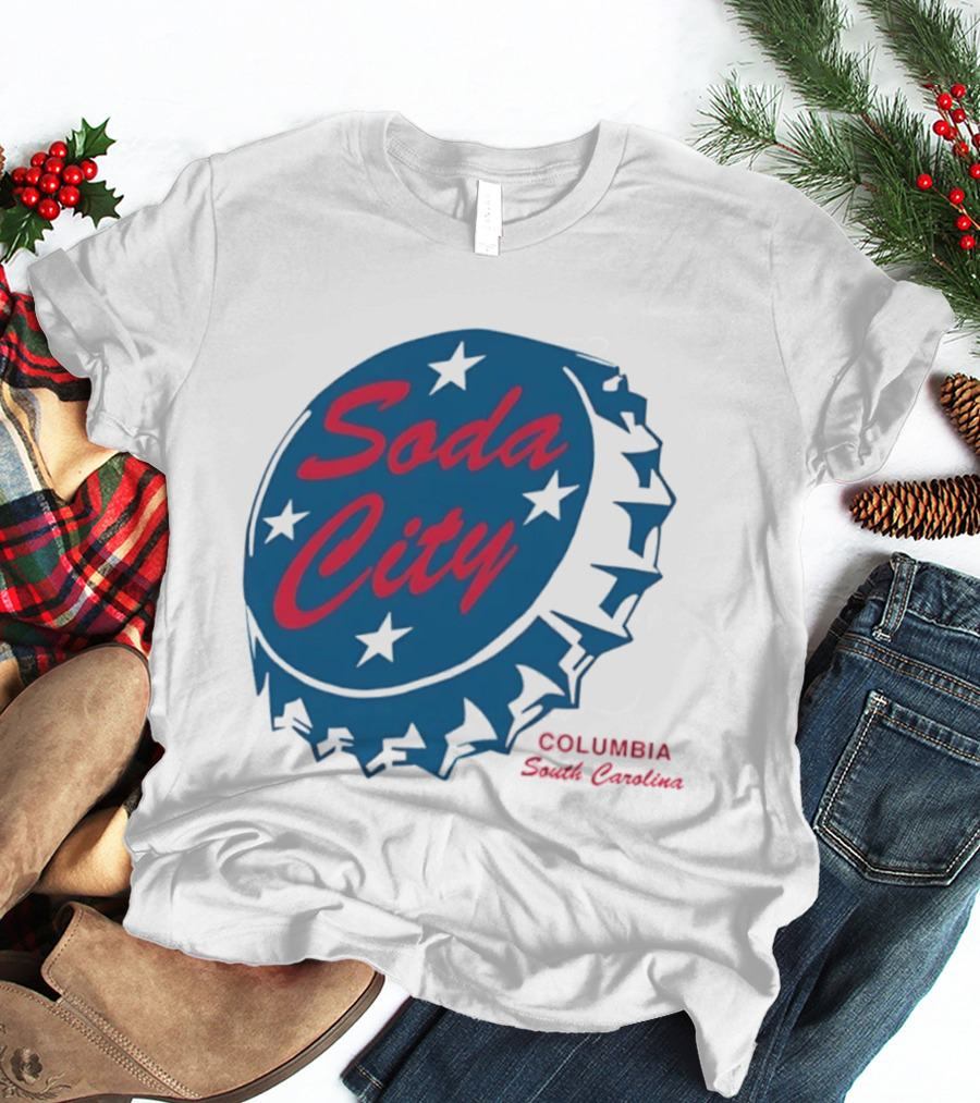 Soda City Columbia South Carolina Bottle Cap Stars T-Shirt
