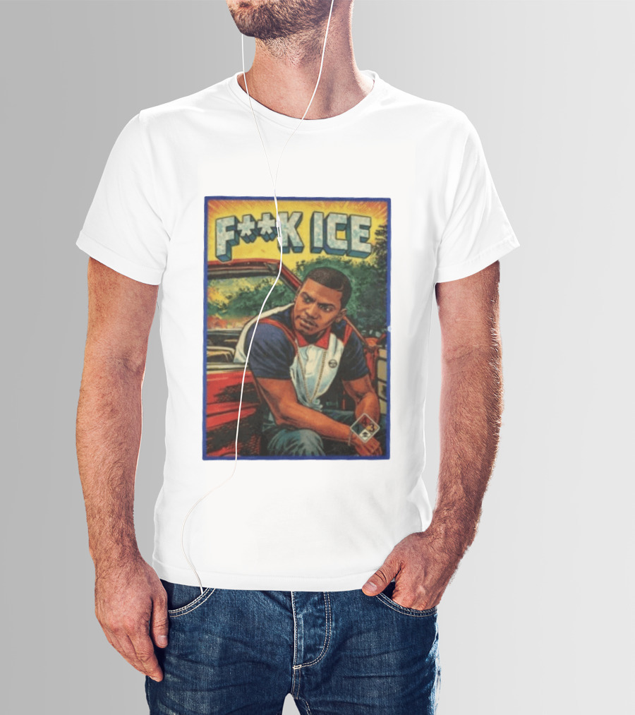 F**K ICE Tyler The Creator Style Graphic With Car And Cards T-Shirt
