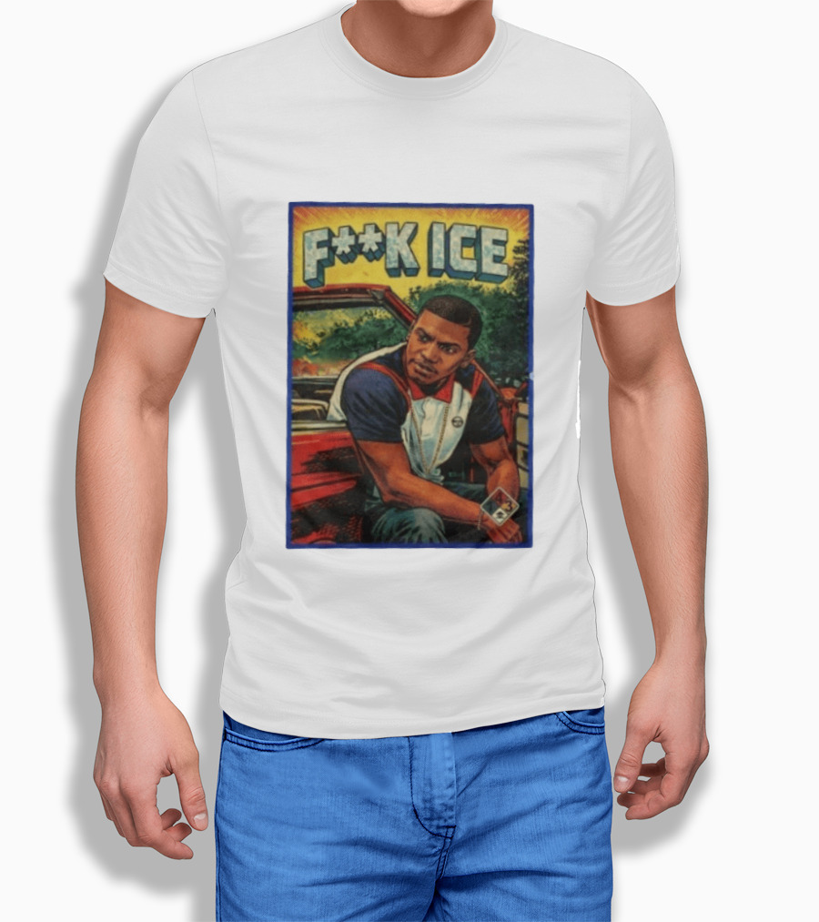F**K ICE Tyler The Creator Style Graphic With Car And Cards T-Shirt