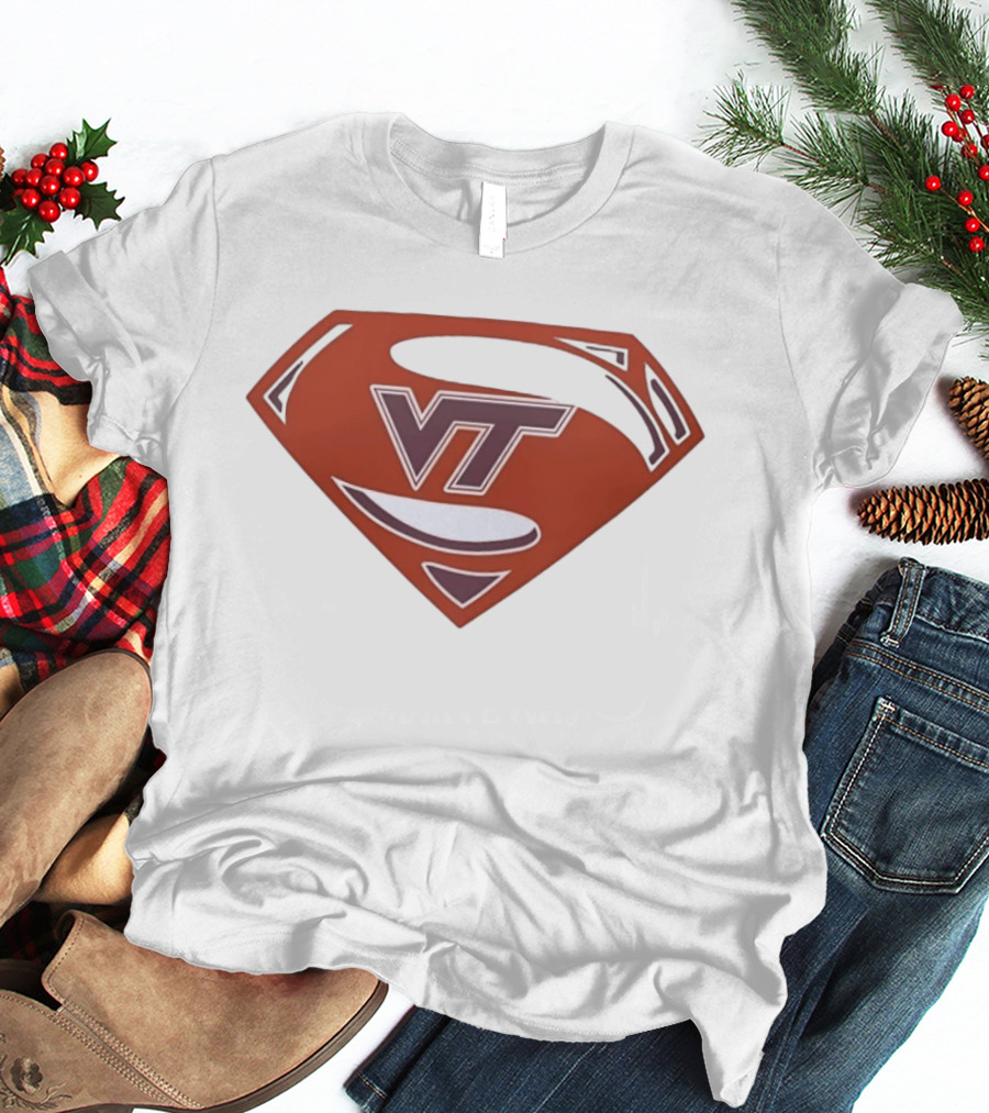 Virginia Tech Hokies VT Superman College Sports T-Shirt