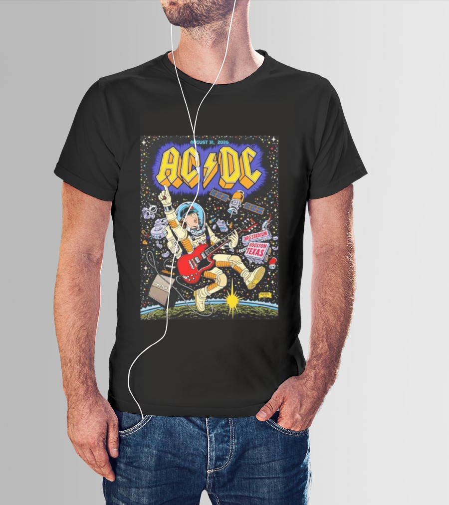 AC DC August 31 2026 NRG Stadium Houston Texas Space Astronaut Concert T-Shirt