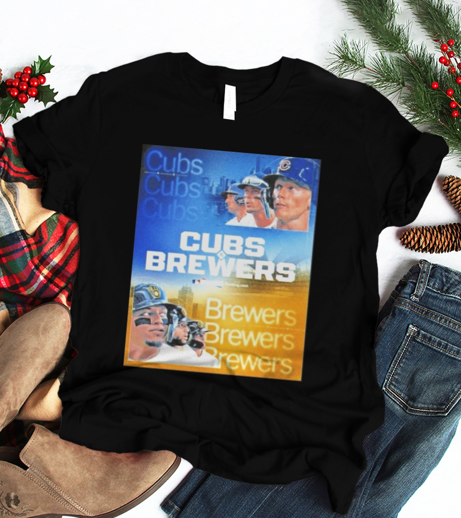 Chicago Cubs Brewers MLB Rivalry Matchup Highlights T-Shirt