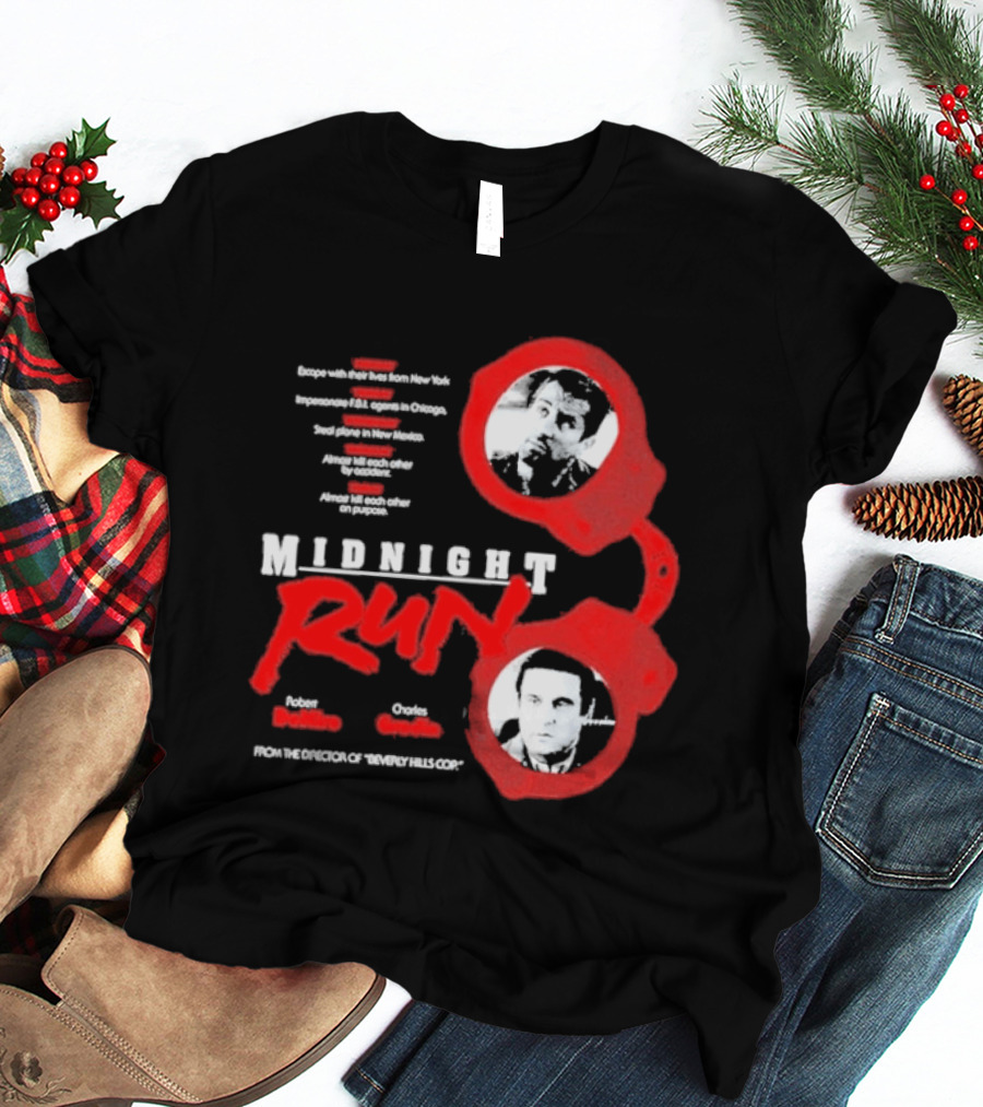 Robert De Niro Charles Grodin Midnight Run Handcuffs Movie T-Shirt