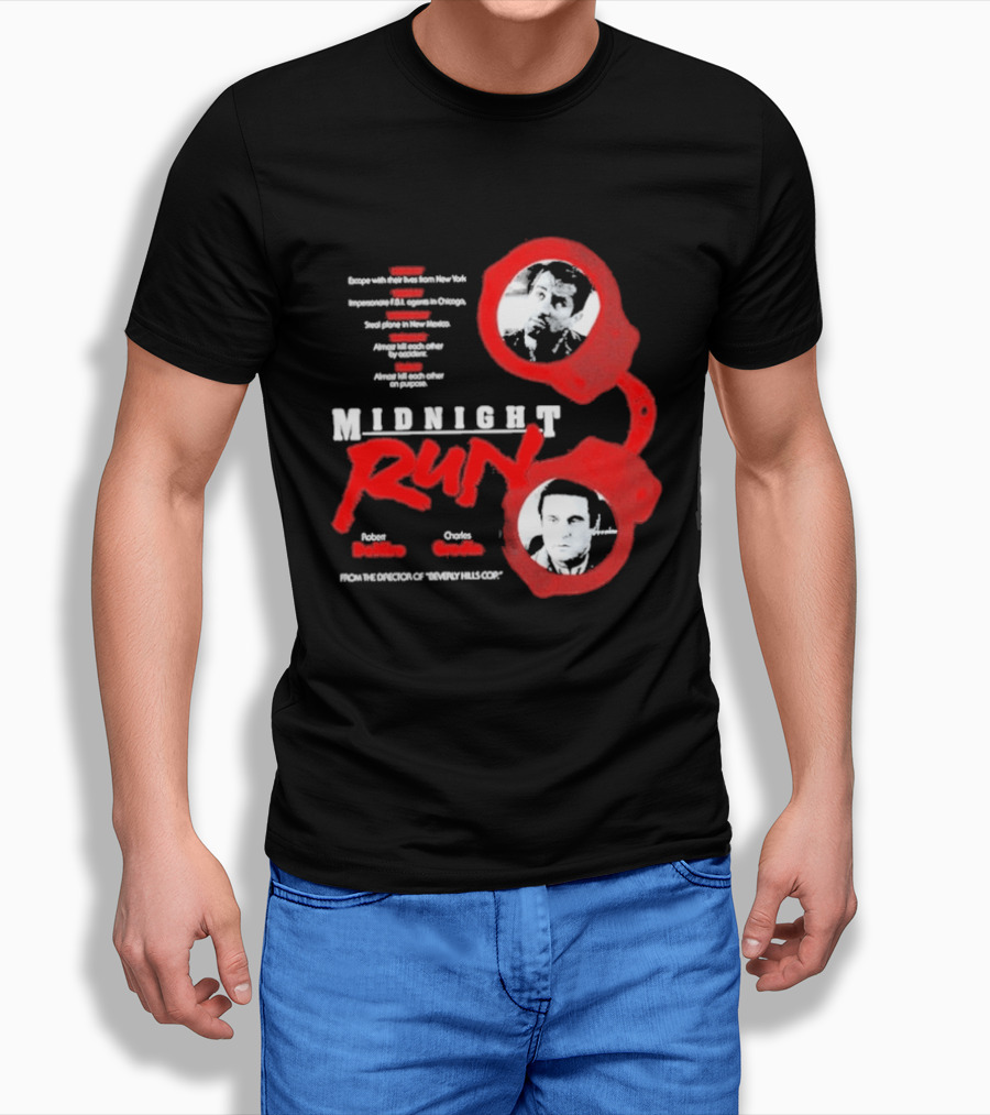 Robert De Niro Charles Grodin Midnight Run Handcuffs Movie T-Shirt