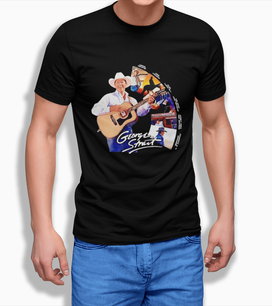 George Strait Country Music Legend Hits Amarillo By Morning Troubadour Broken Spoke Classic Songs T-Shirt