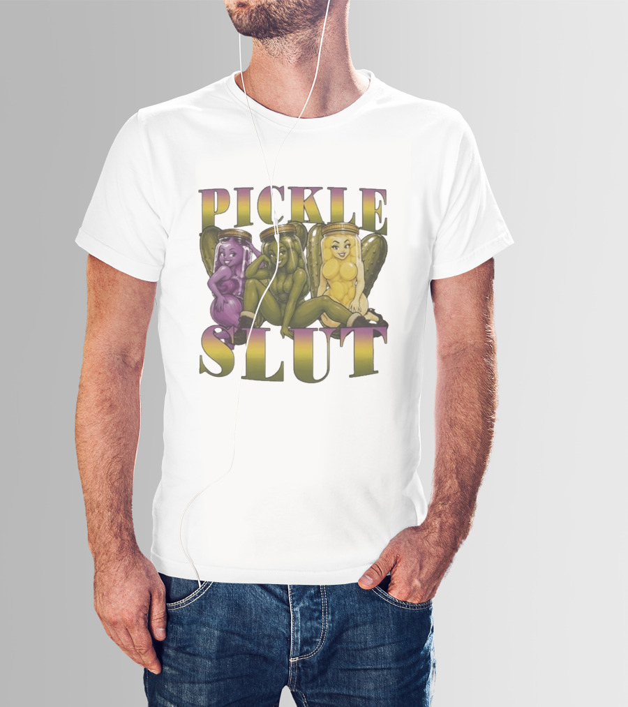 Pickle Slut Food Humor Cute Cartoon Jar Characters T-Shirt