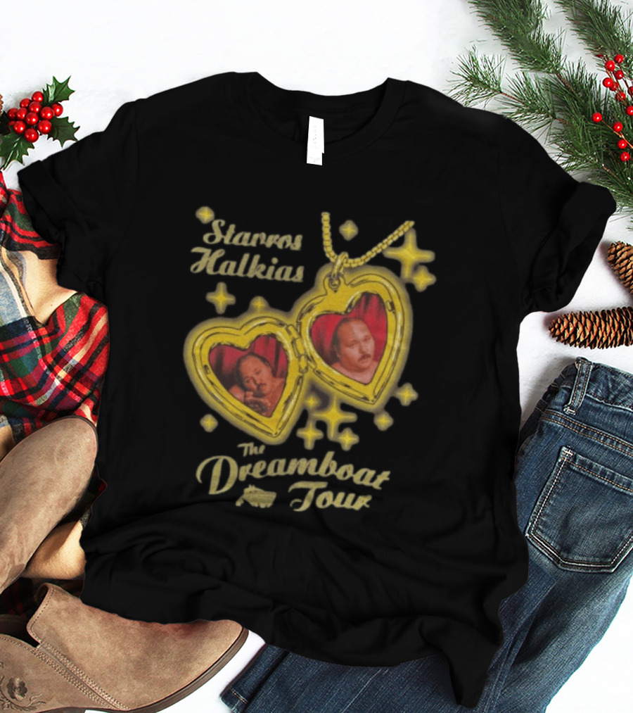 Stavros Halkias The Dreamboat Tour Heart Locket Necklace Stars T-Shirt