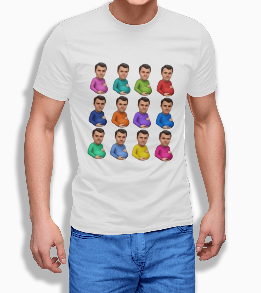 Pregnant Man Emoji Set Multicolor Avatar Faces Collection T-Shirt