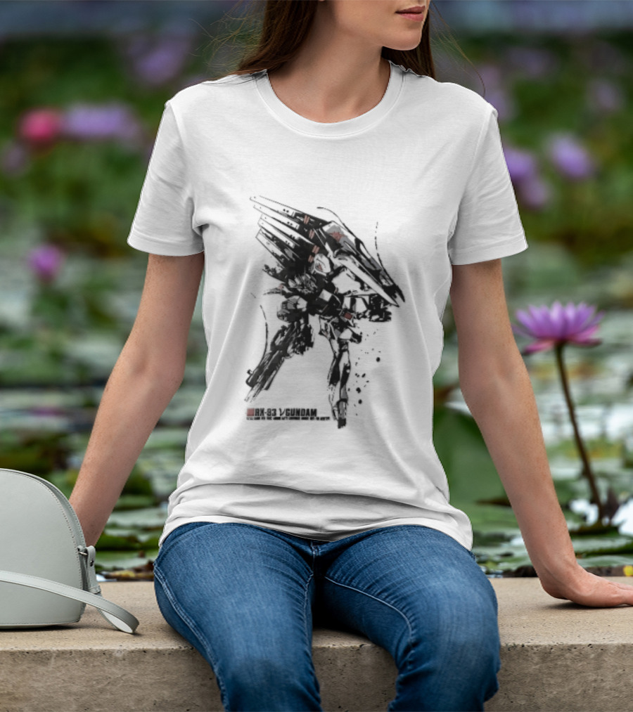 Rx 93 Nu Gundam Efsf Londo Bell Mobile Suit Amuro Ray Ink Brush Mecha Robot T-Shirt