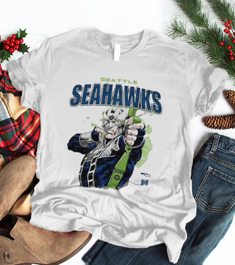 Seattle Seahawks Hawkeye Collaboration NFL Marvel T-Shirt