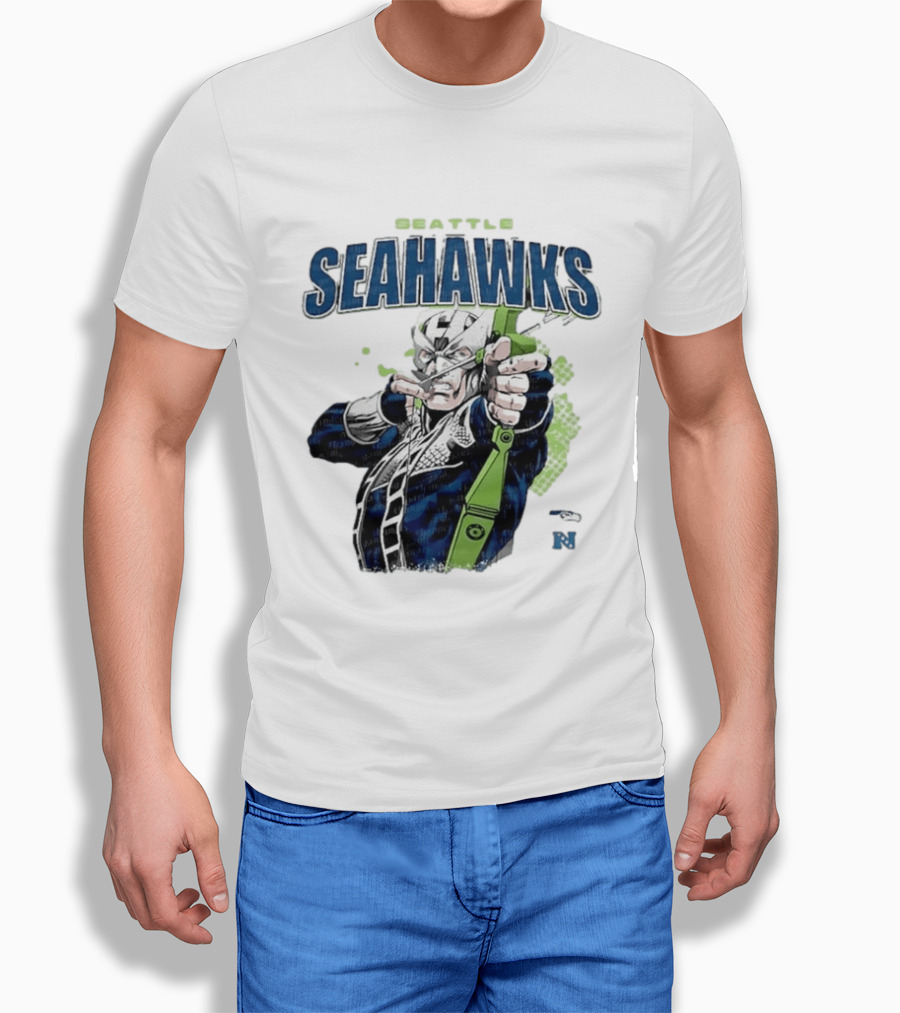 Seattle Seahawks Hawkeye Collaboration NFL Marvel T-Shirt
