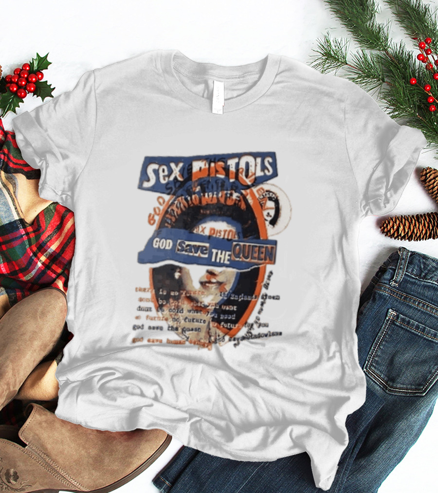 Sex Pistols God Save The Queen Royal Ransom Cutout Halftone Collage T-Shirt
