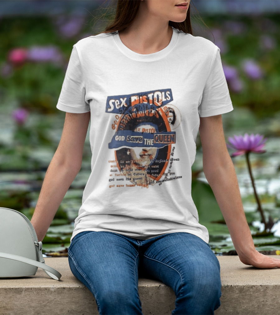 Sex Pistols God Save The Queen Royal Ransom Cutout Halftone Collage T-Shirt