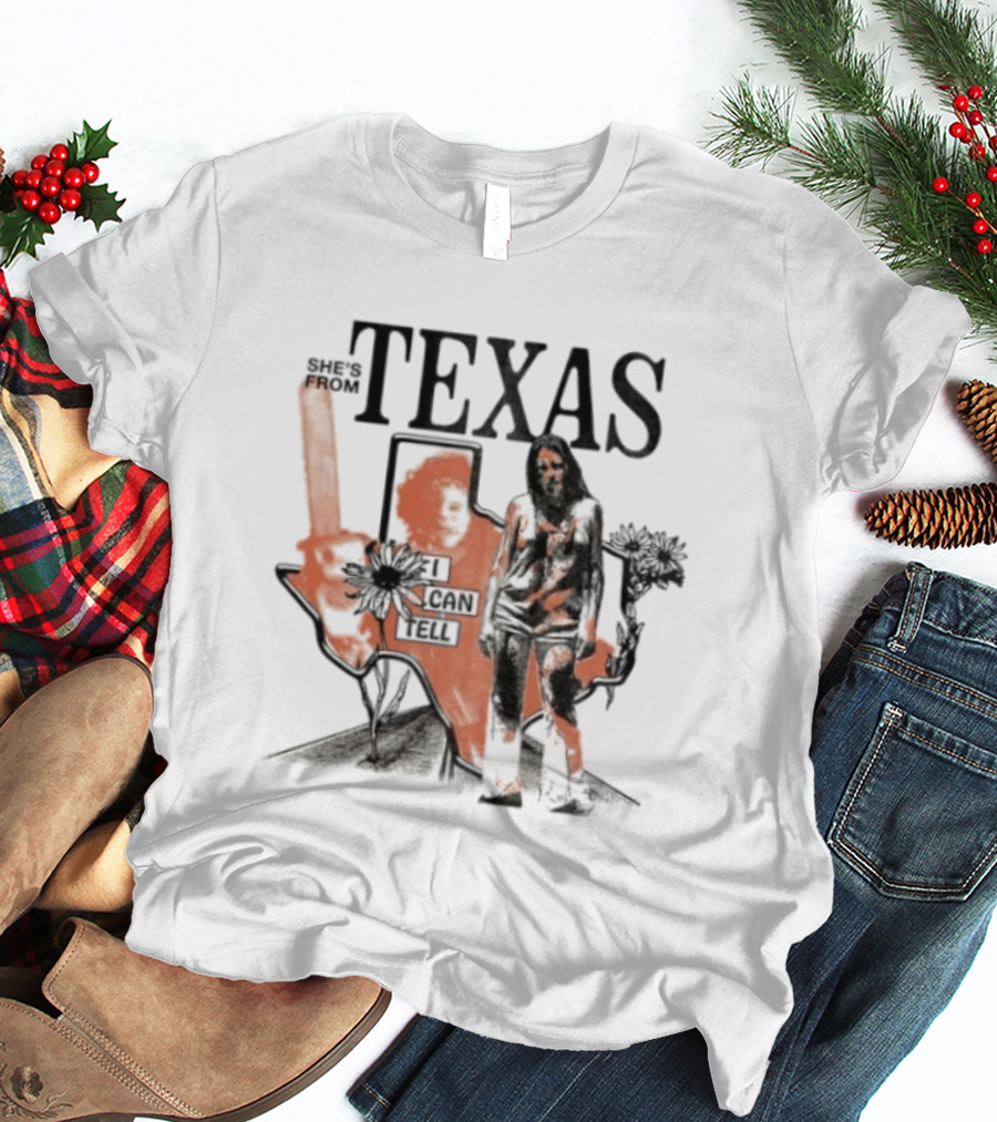 She's From Texas I Can Tell Leatherface Halloween Chainsaw T-Shirt