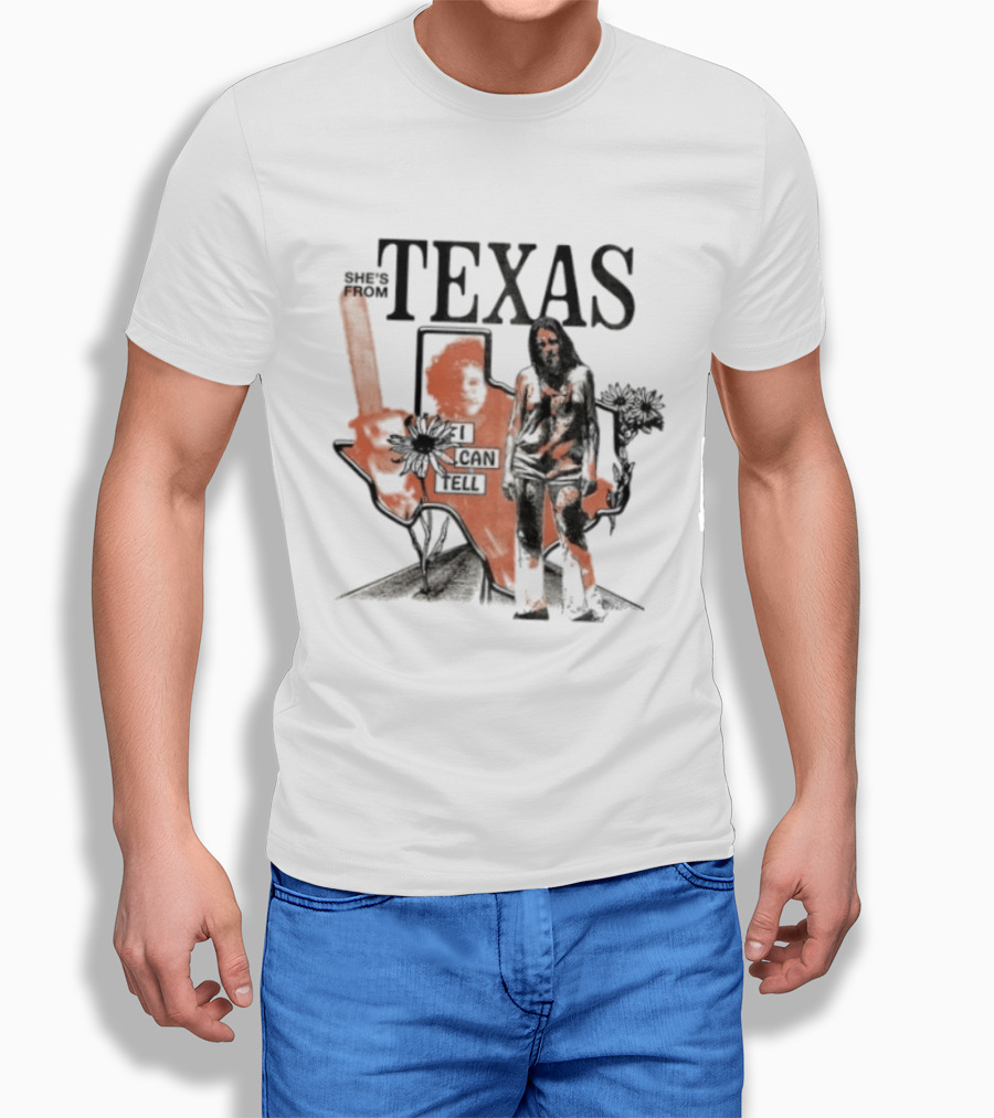 She's From Texas I Can Tell Leatherface Halloween Chainsaw T-Shirt