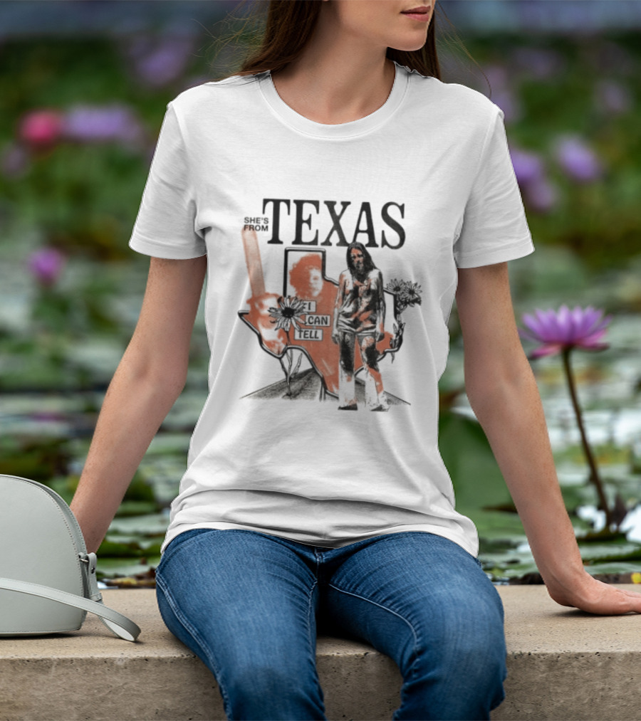 She's From Texas I Can Tell Leatherface Halloween Chainsaw T-Shirt