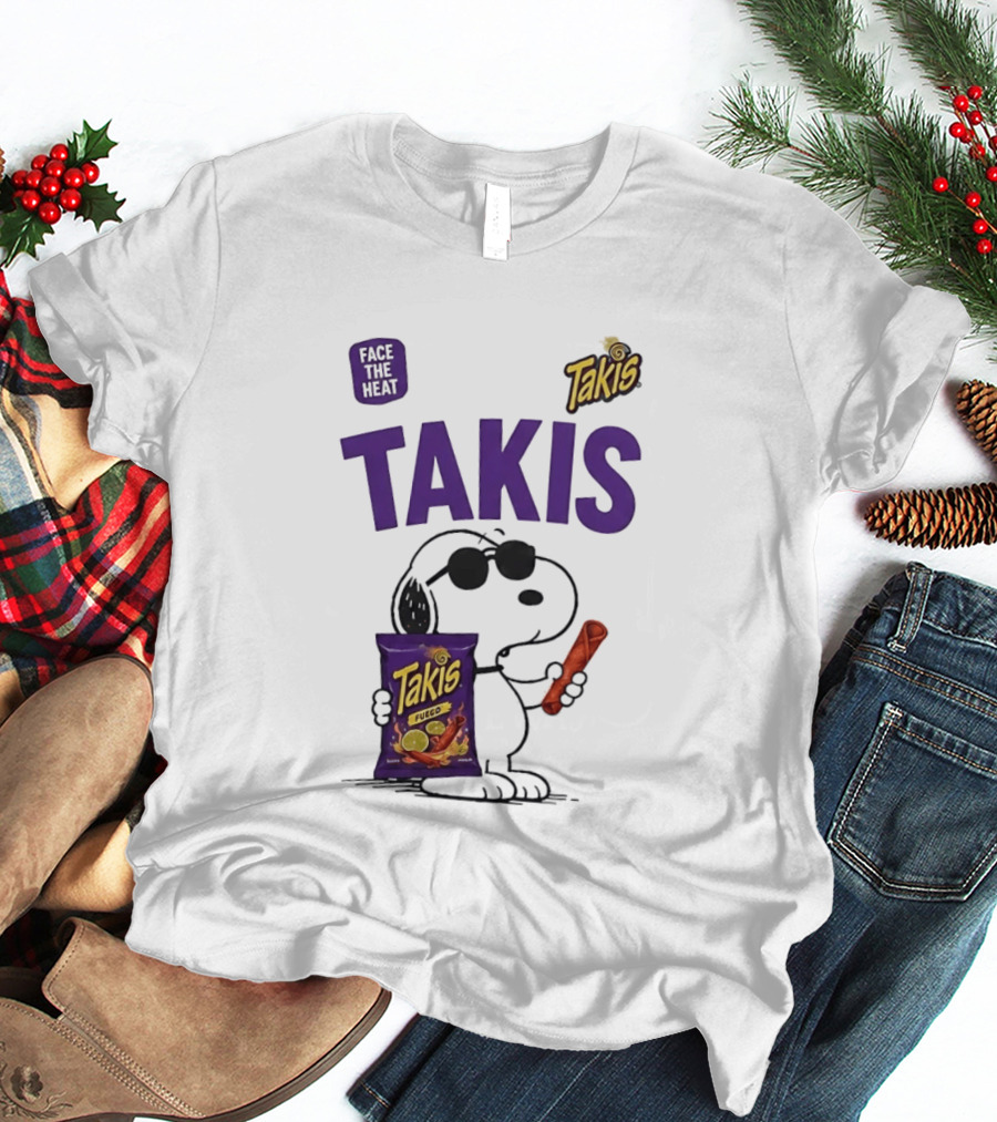 Takis Fuego Peanuts Face The Heat Snoopy Iconic Collaboration T-Shirt