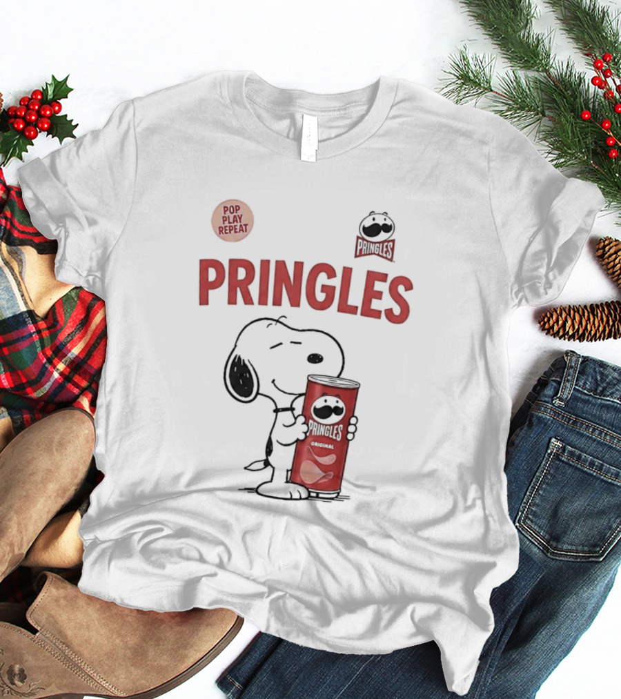 Snoopy Pringles Pop Play Repeat T-Shirt
