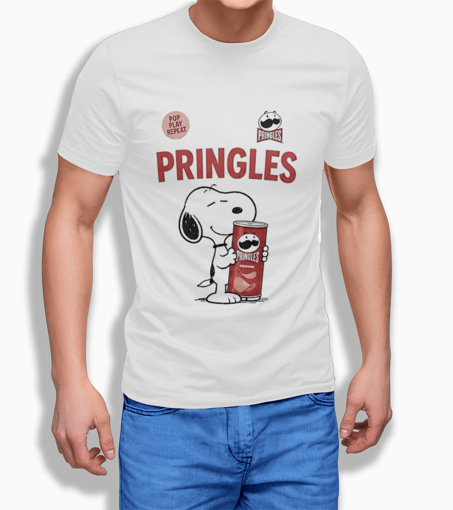 Snoopy Pringles Pop Play Repeat T-Shirt