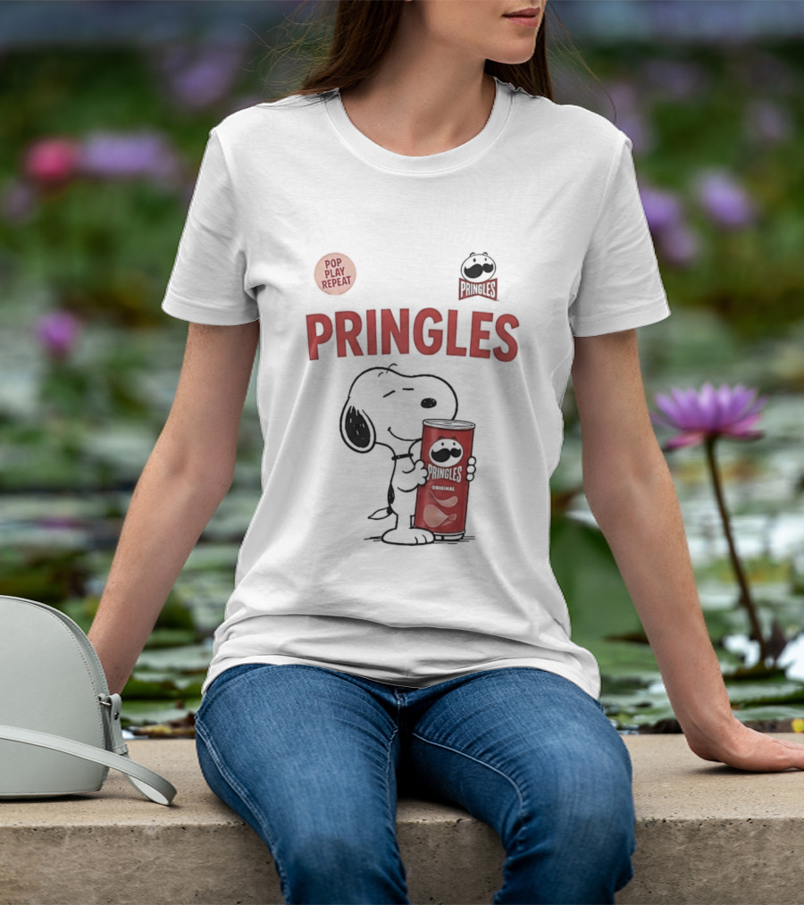 Snoopy Pringles Pop Play Repeat T-Shirt