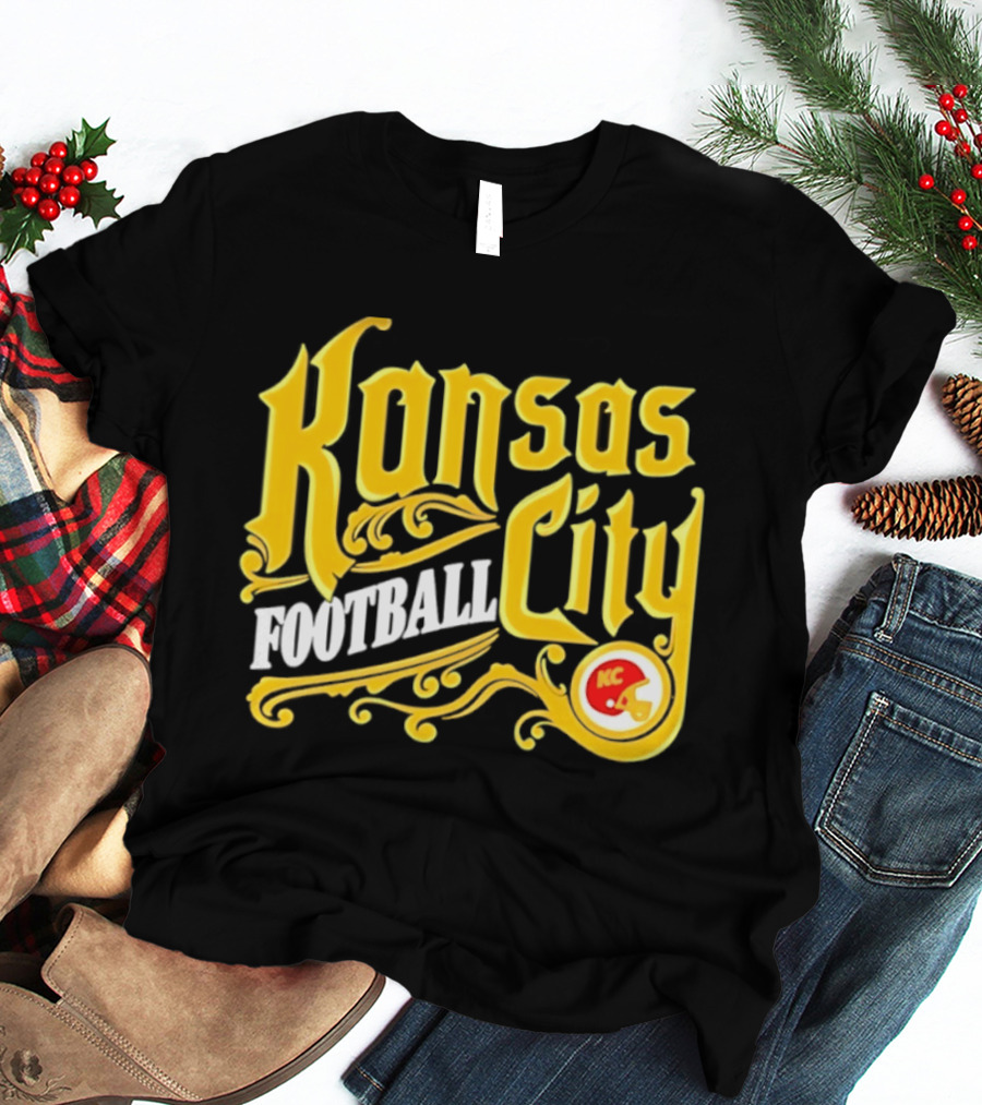 Kansas City Football City KC Chiefs Helmet T-Shirt