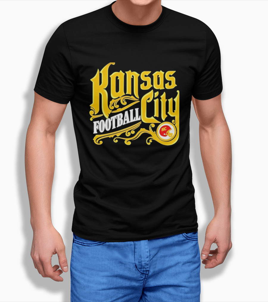 Kansas City Football City KC Chiefs Helmet T-Shirt