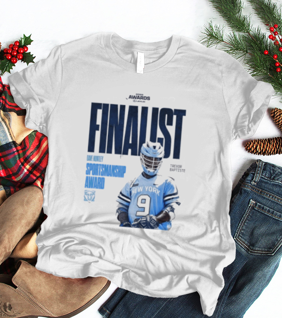 Trevor Baptiste NY Atlas 2026 Dave Huntley Sportsmanship Award Finalist New York Sports Team Number 9 T-Shirt