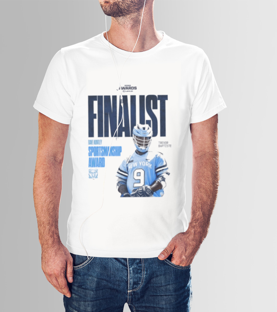 Trevor Baptiste NY Atlas 2026 Dave Huntley Sportsmanship Award Finalist New York Sports Team Number 9 T-Shirt