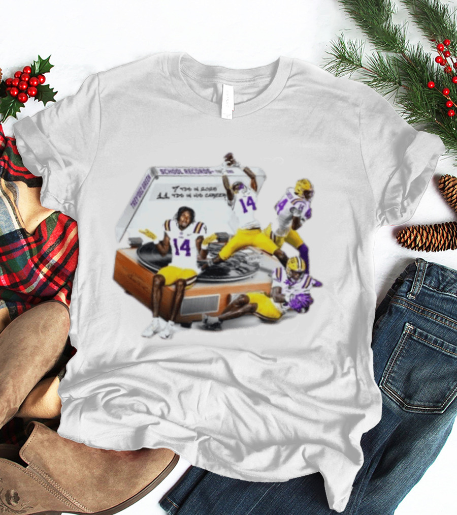 LSU Football Trey'Dez Green Touchdowns School Records Collage T-Shirt