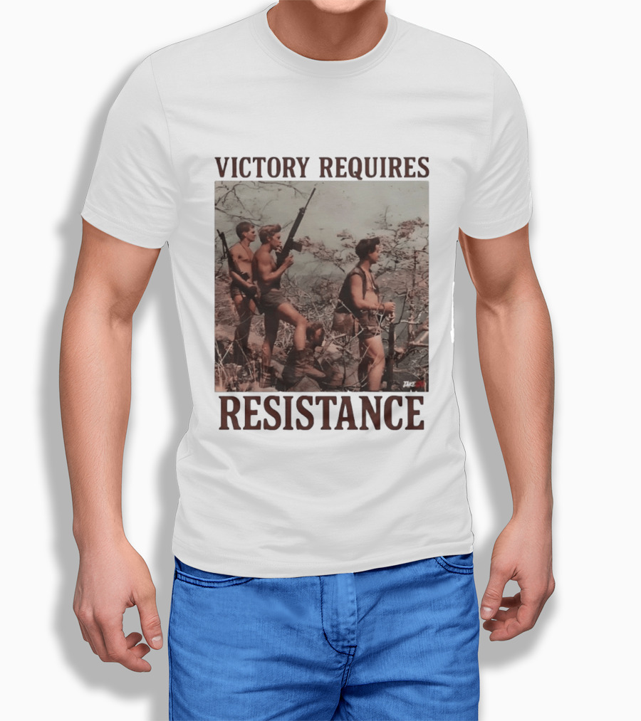 Victory Requires Resistance Military Soldiers Armed Defense T-Shirt