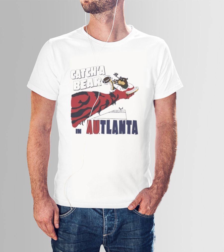 Catch'a Bear Auburn Tigers Vs Baylor Bears AUTlanta Tiger Stripe Football T-Shirt