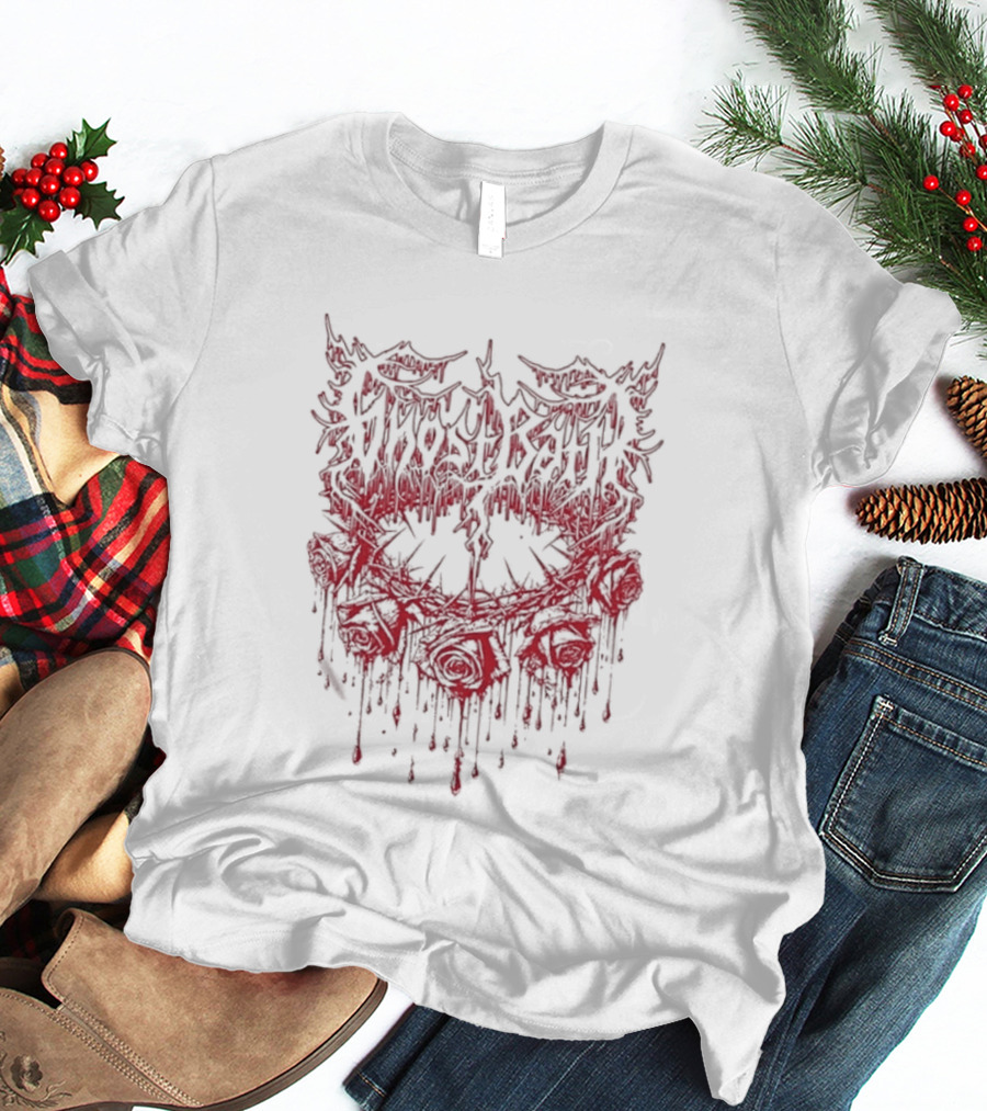 Ghost Bath Rose Thorn Dripping Red Roses T-Shirt