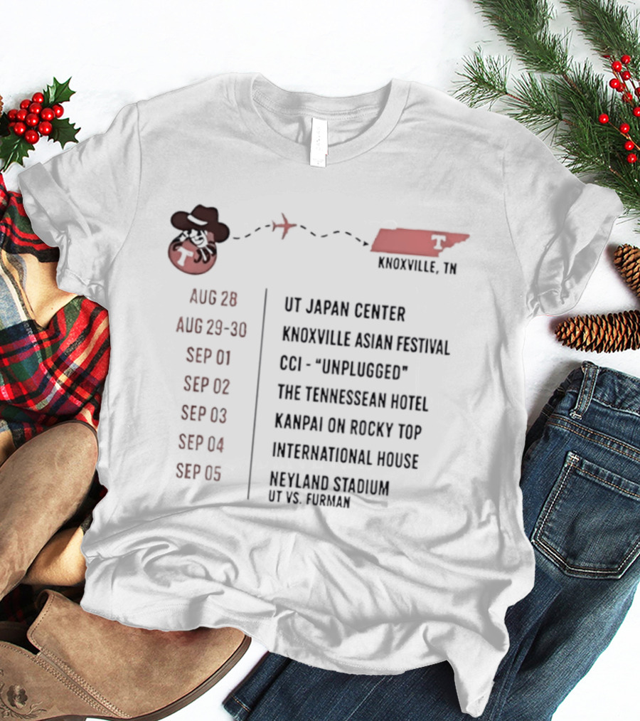 Knoxville TN Event Schedule UT Japan Center Festival Unplugged Hotel Rocky Top Stadium T-Shirt