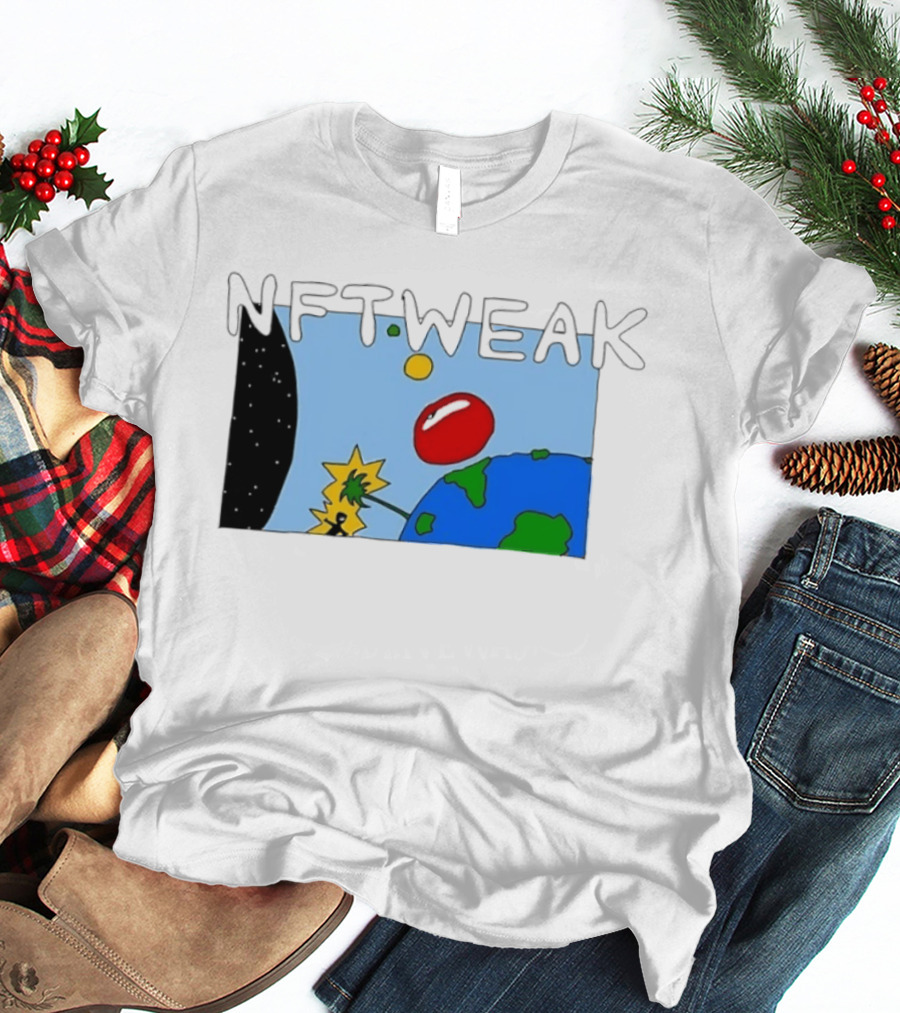 NFTWEAK Space Planet Cartoon NFT Satire Earth T-Shirt