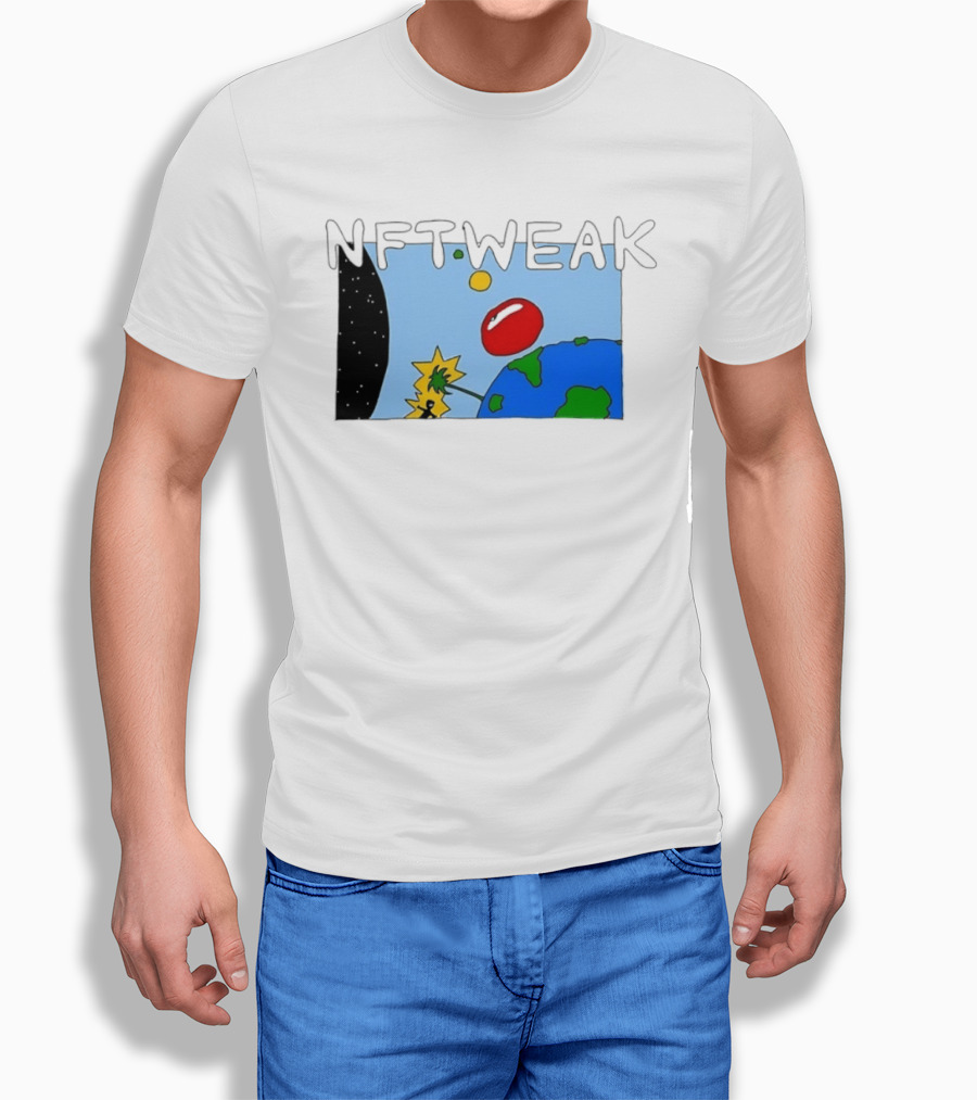 NFTWEAK Space Planet Cartoon NFT Satire Earth T-Shirt
