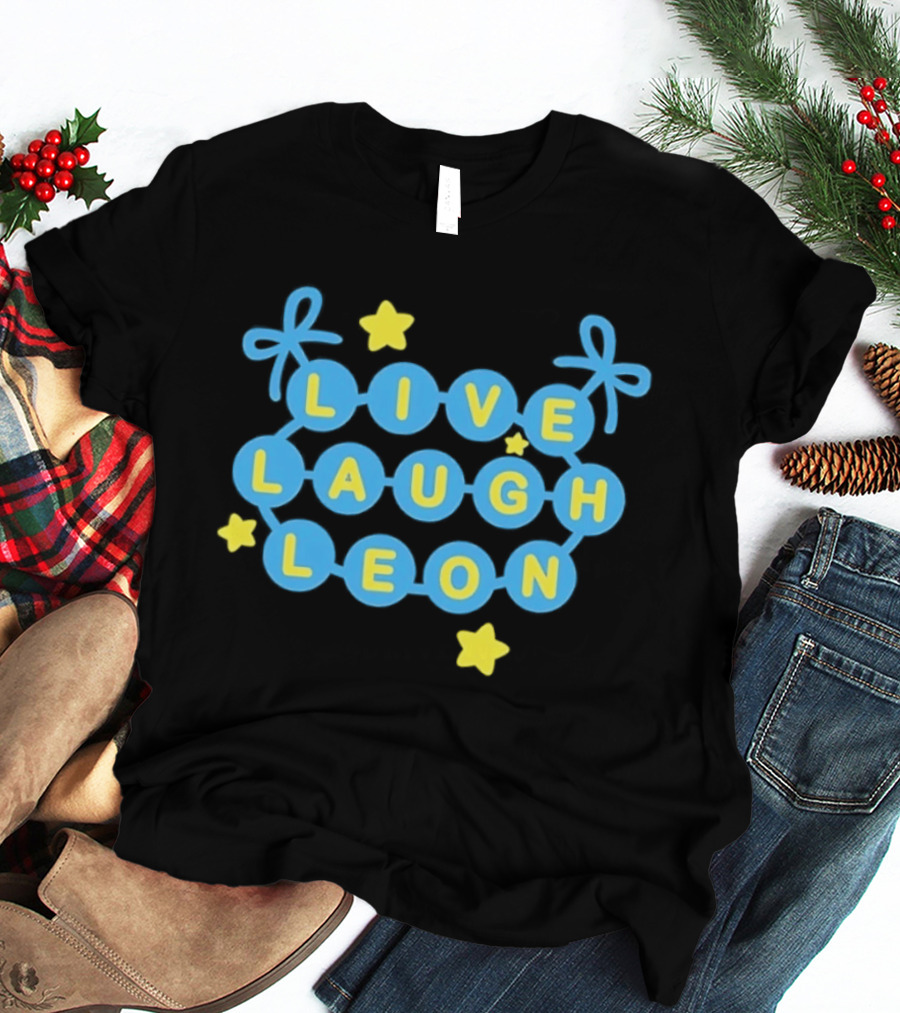 Live Laugh Leon Meme Blue And Yellow Stars T-Shirt