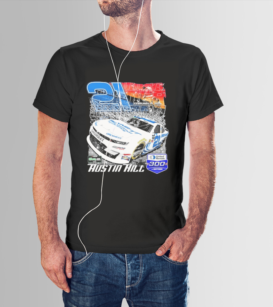 Austin Hill Richard Childress Racing February 2026 United Rentals 300 Daytona Race Winner Chevrolet 21 T-Shirt
