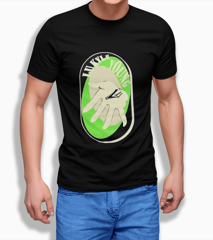 Lukyle Young Hand With Emblem In Green Oval T-Shirt