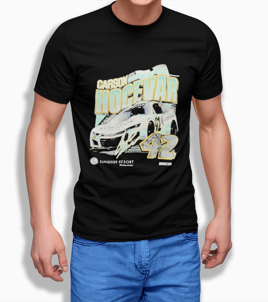 Carson Hocevar Legacy Motor Club 42 Sunseeker Resort NASCAR Racing T-Shirt